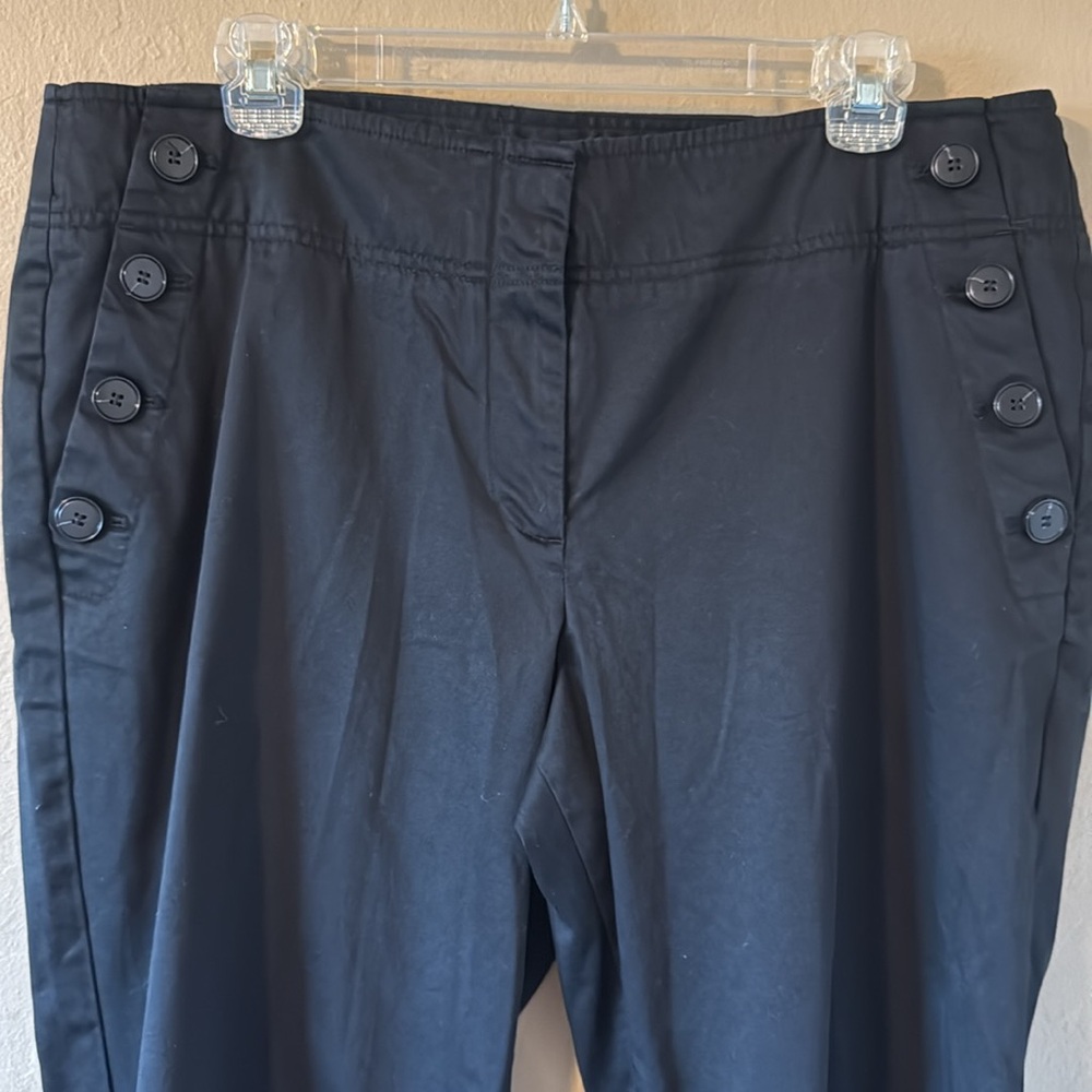 Ann Taylor Loft Women’s Stretch Straight Leg Trousers Black Stretch Twill 14 - Picture 3 of 12